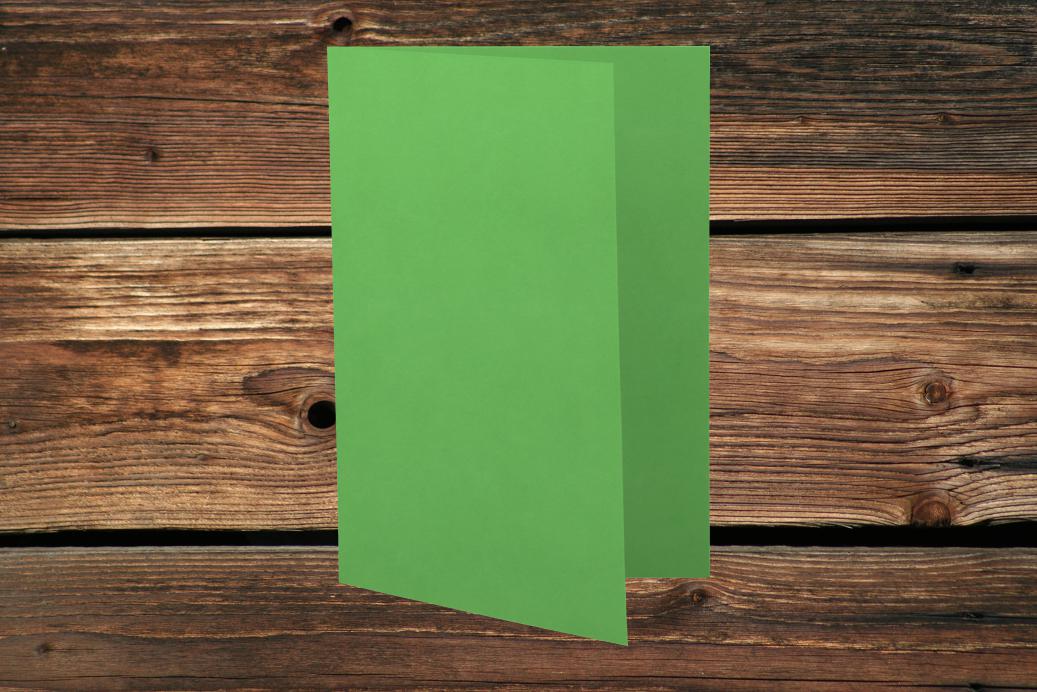 Klappkarten 110/220x170 mm hochdoppelt Wiesengrün 230 g/qm